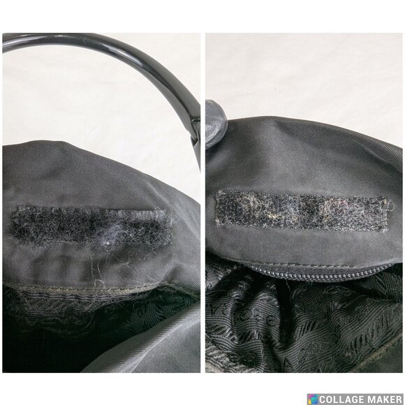 Authentic PRADA Black Nylon Shoulder Bag Top Handle Bag Made in Italy - Picture 9 of 10